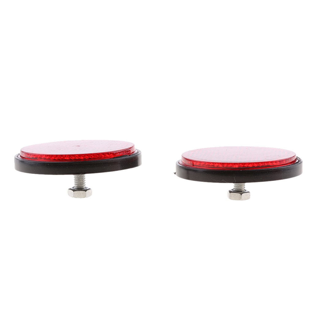 Réflecteur rond réfléchissant plastique pour moto | 4 pièces, vtt Scooter Dirt Bike Go Kart, Quad Bike 4 roues rouges