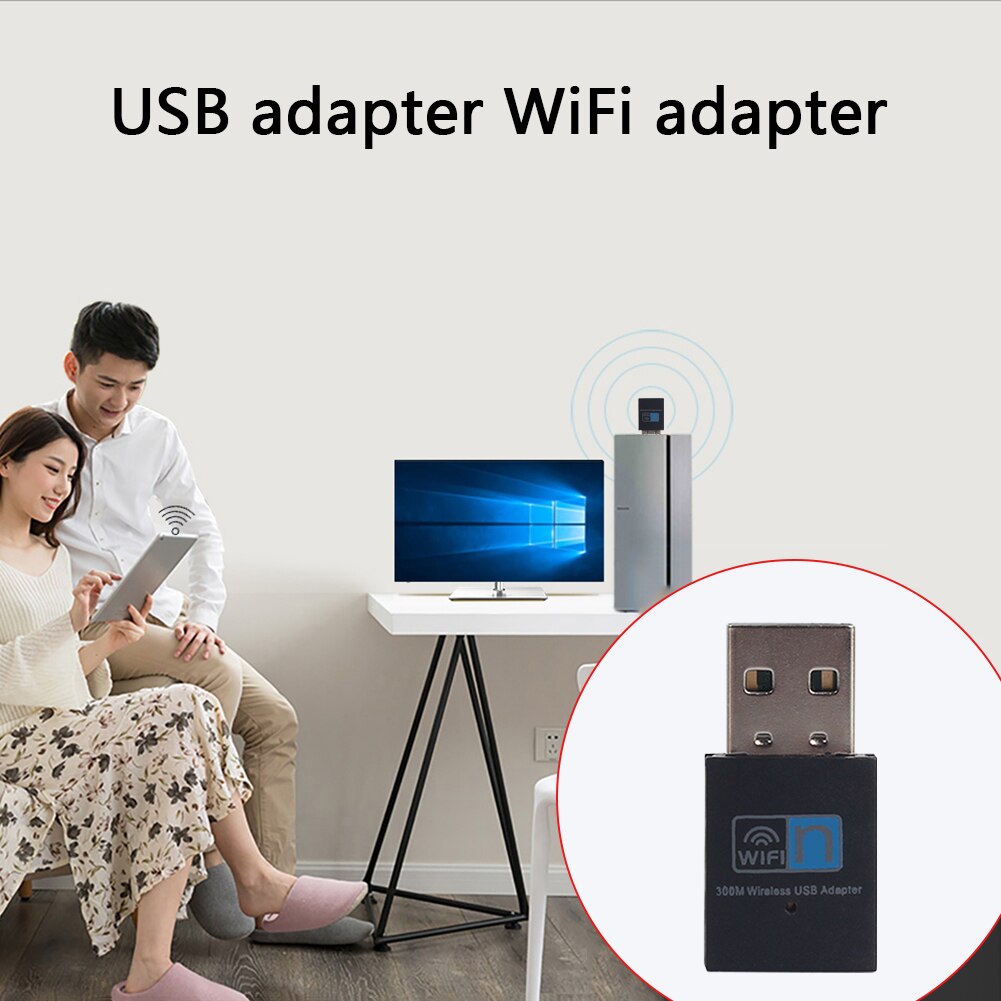 300Mbps WiFi USB Network Card Dongle Portable Wireless Internet Adapter Signal Receiver for Laptop Notebook PC