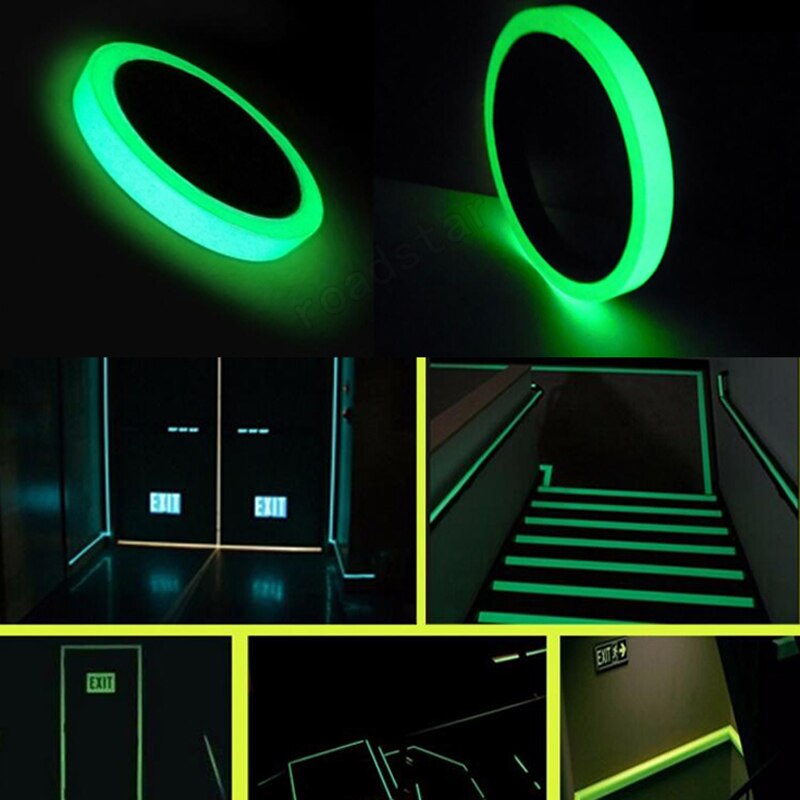 3m selvlysende selvklæbende tape klistermærke fotoluminescerende glød i den mørke diy væg fluorescerende nødsituation trappe linje