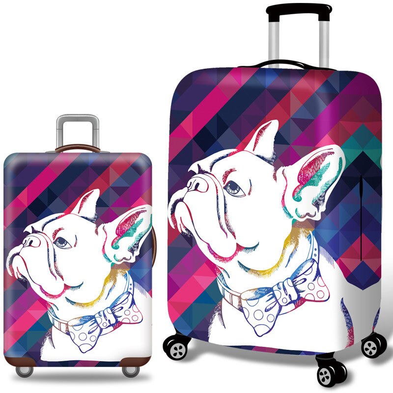 Resetillbehör bagageskydd resväska skyddsset bagage dammskydd bagagerumset vagnfodral elasticitet bulldog mönster: C / S
