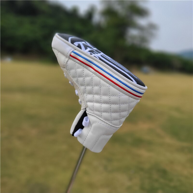 Couvre-tête de putter de golf en PU, style chaussure, pour club de golf, 4 couleurs, unisexe,: white