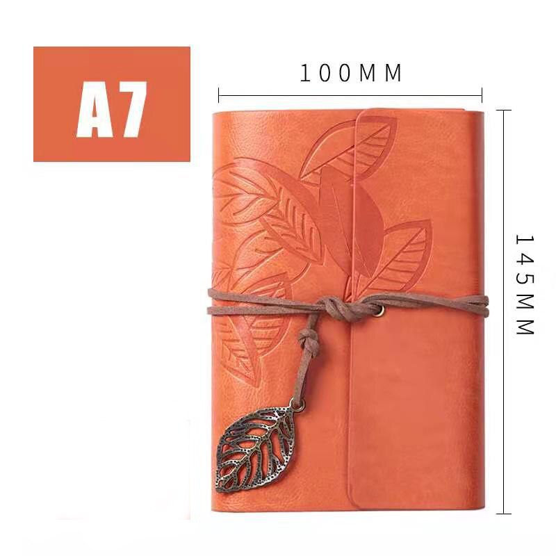 Yiye Zhiqiu – carnet de notes en cuir à feuilles mobiles, carnet de voyage, journal intime , cahier A6, personnalisation: A7  orange