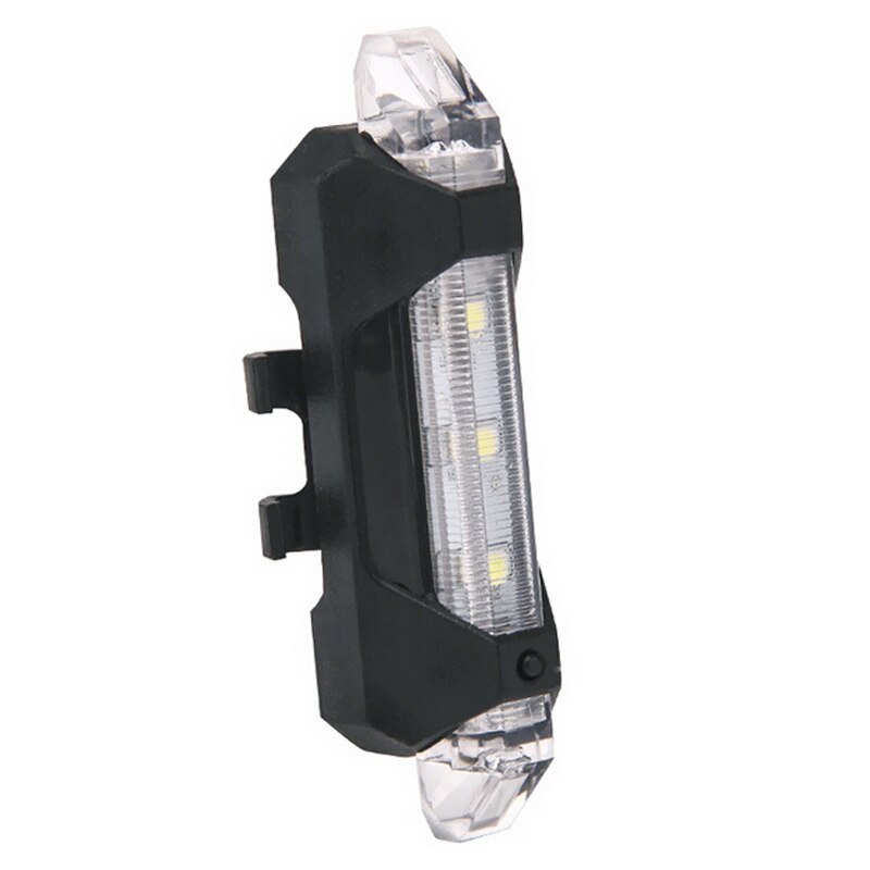 Portable LED USB Rechargeable Mountain Bike Bicycle Waterproof Tail Rear Safety Warning Light Taillight Lamp Super Bright: White
