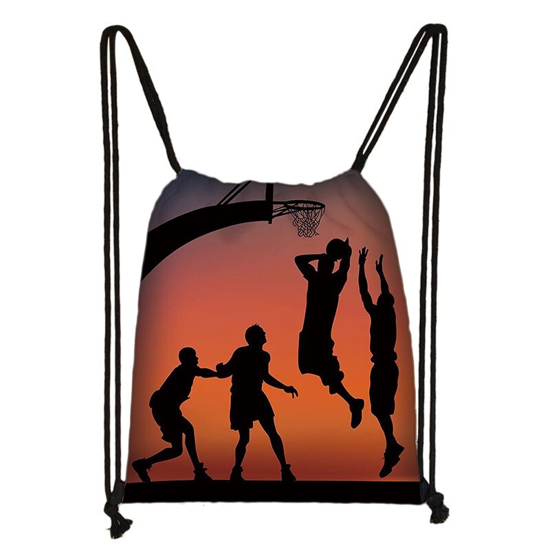 Basketbally Druck Rucksack Frauen Männer Rucksack Jungen Mädchen Lagerung Taschen für Reise weicher Ball Kordelzug Schuhe Halfter Buch Tasche: skdbasket03cw