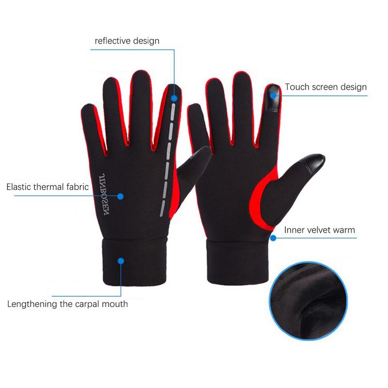 Guantes de viaje antideslizantes con pantalla táctil para deportes al aire libre, guantes reflectantes finos de terciopelo para correr, originales