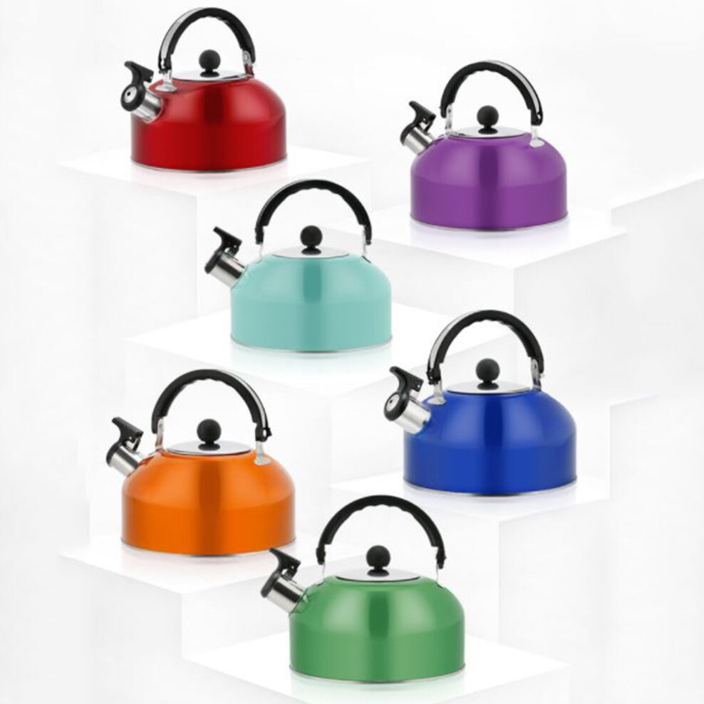 2.5L Boiling Water Pot 304 Stainless Steel Automatic Whistle Kettle Special Teapot For Induction Cooker Colorful Beep Kettle