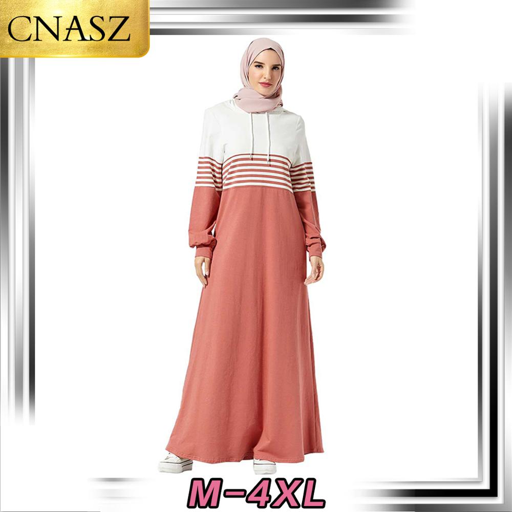 Robe musulmane moyen-orient arabe femmes sweat à capuche islamique turquie rayé poche Patchwork tenue décontractée Style dubaï