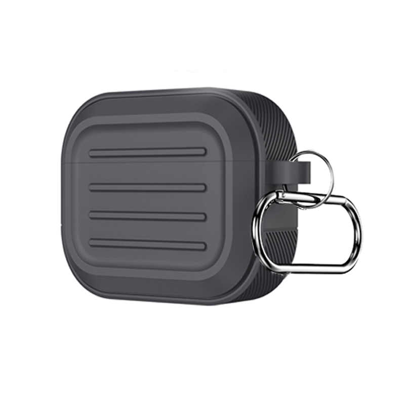 AirPods Pro Case Cover with Key buckle Soft Silicone Protective Case for Apple AirPod Pro 2nd/1st Generation Case for Women Men: M / grey