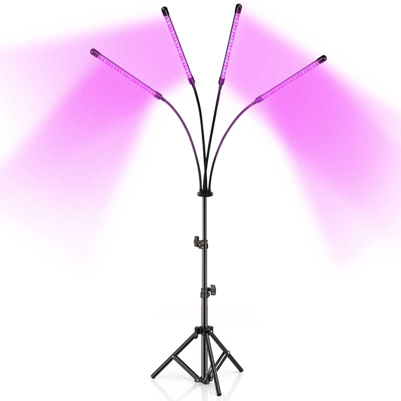Usb Flood Phyto Led Lampen 5V Full Spectrum Zaailing Groeien Licht Indoor Phytolamp Voor Planten Timer Schijnwerper 45-130Cm Verstelbare: Four heads / US