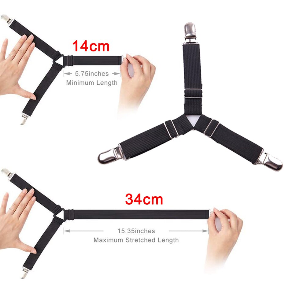 4Pcs/set Elastic Bed Sheet Holder Belt Fastener Bed Sheet Clips Home Textiles Bed Clip Mattress Blankets Bed Holder Gadgets