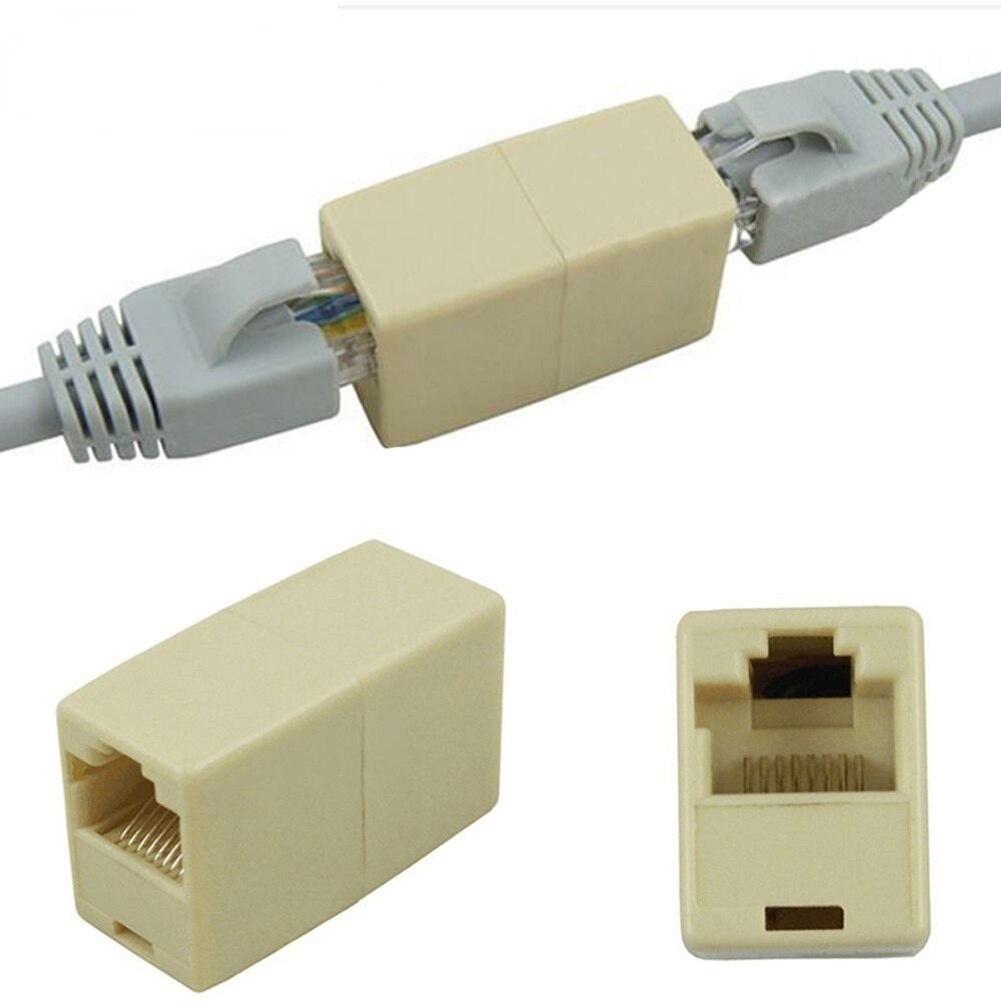 10Pcs Network Ethernet Dual Straight Head Lan Cable Joiner Coupler RJ45 CAT 5 5E 6 6a Extender Plug Network Cable Connector