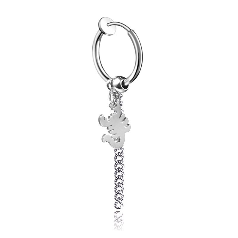 Chuhan koreaanse dames oorbellen met lange kwastketting, trendy titanium stalen clipoorbellen, heren persoonlijkheid hiphop oorbellen  j229: 10