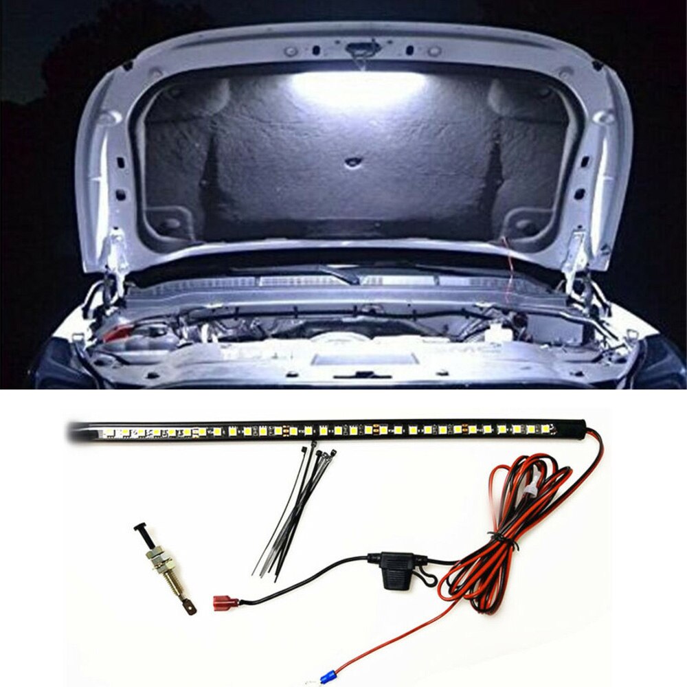 White Under Hood LED Light Kit With Automatic On/off -Universal Fits Any Vehicle Cable Ties With Automatic Switch Light Bar