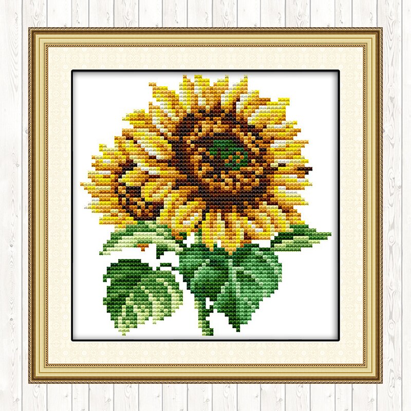 Zonnebloem Patronen Geteld Borduurpakketten Bloemen Serie 14CT 11CT Print Stof Borduurgaren Handwerken Kits Home Decor