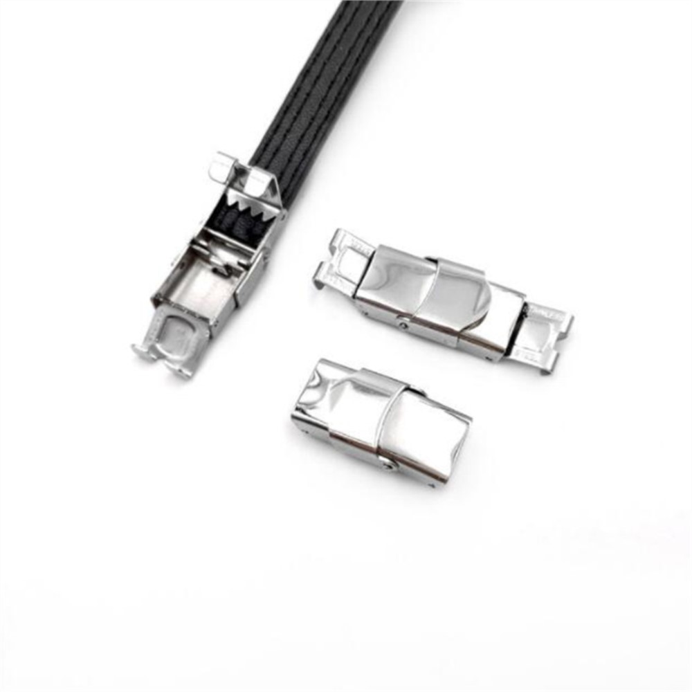 10 Stücke Edelstahl Verschluss crimpen Haken Leder Verschlüsse Verschluss Schnalle Für DIY Armbinde Schmuck Machen Anschlüsse Zubehör