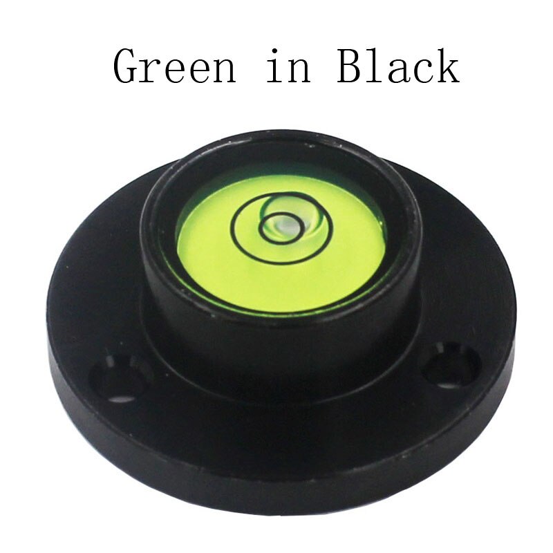 Universal Round Spirit Level Bubble Bead Metal Glass Inclinometer with Installation Base Diameter 34mm 1PCS: Green-in-Black
