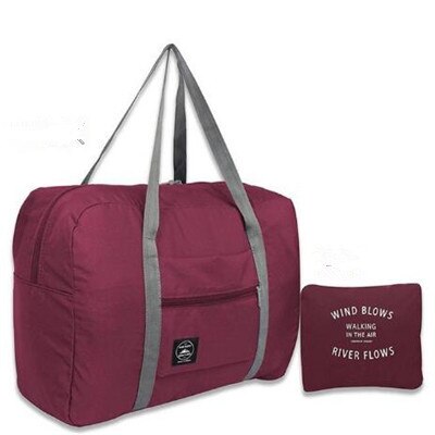 Borsa da viaggio pieghevole in Nylon Unisex borsa impermeabile di grande capacità per bagagli da donna borse da viaggio pieghevoli Organizer cubi da imballaggio: Red