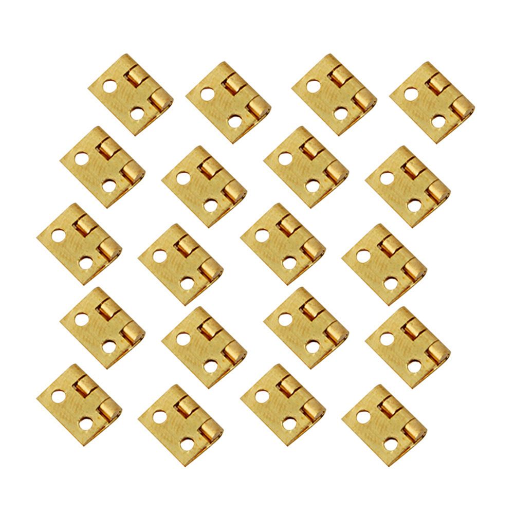 Mini charnière en métal doré 1/12, 20 pièces, charnière en laiton pour armoire Miniature de maison, fabrication de boîtes de rangement: Default Title