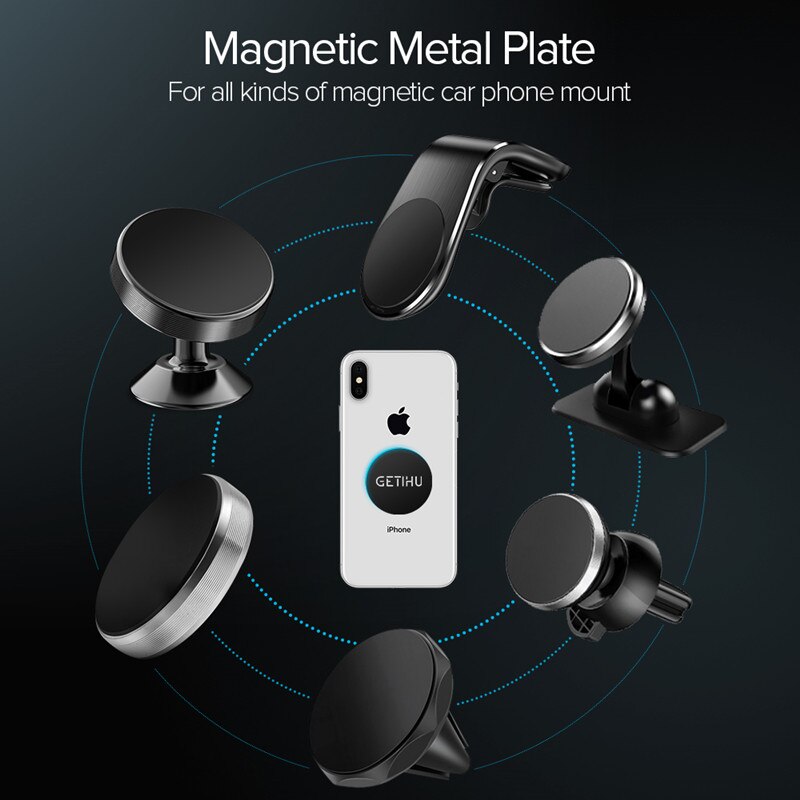 GETIHU 3 teile/los Metall Platte Für Magnetische Auto Telefon Halter Universal Eisen Blatt Disk Aufkleber Montieren Smartphone Mobile Magnet Ständer