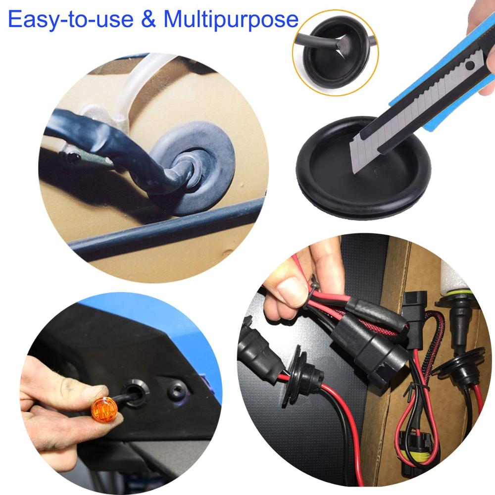 125 PCS Rubber Grommet Firewall Hole Plug Set Electrical Wire Gasket KitRubber Gasket Kit