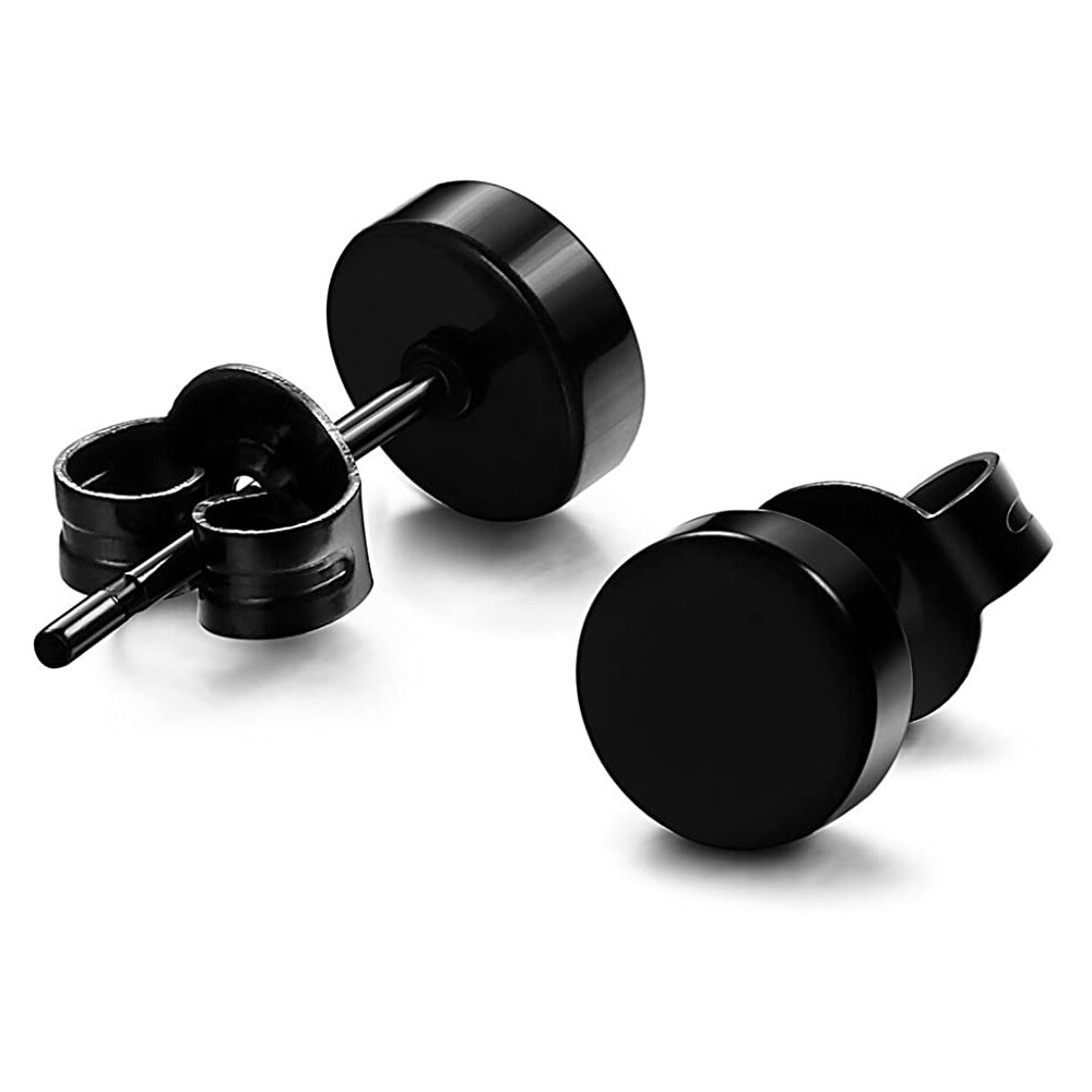 3 Pairs Stainless Steel Black Stud Earrings for Men Women CZ Earrings 6mm Available