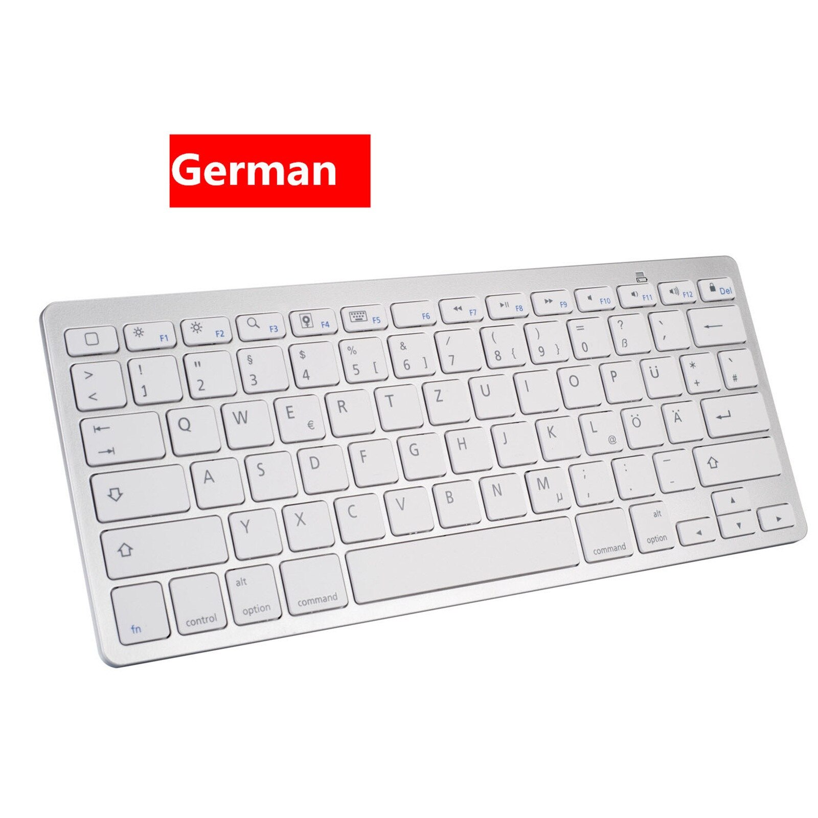 Universal wireless bluetooth keyboard contains seven national languages Ultra-thin 9.7 inches suitable for business office: D