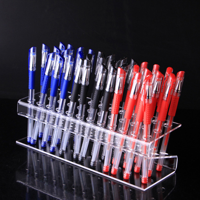 Porte-crayon à sourcils en plastique transparent, boîte de rangement de stylo de couleur cosmétique acrylique, présentoir de brosse à paupières, support de Table à domicile: Z Shape 36 holes