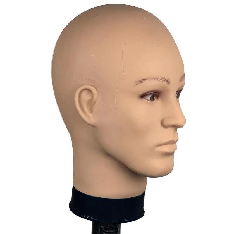 Pvc Mannequin Head Model Foam Wig Head Display With Base Eyelash Makeup Practice Training Manikin Bald Head Model