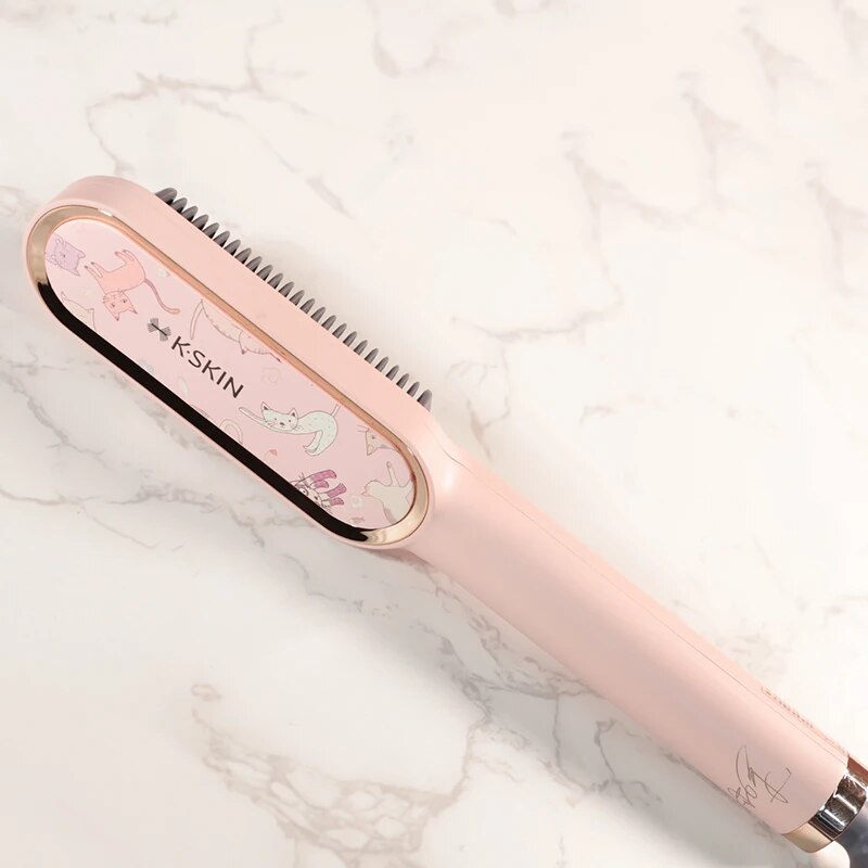 KSKIN Hair Straightener 2 in 1 Brush Multifunctional Hair Flat Iron Hair Comb