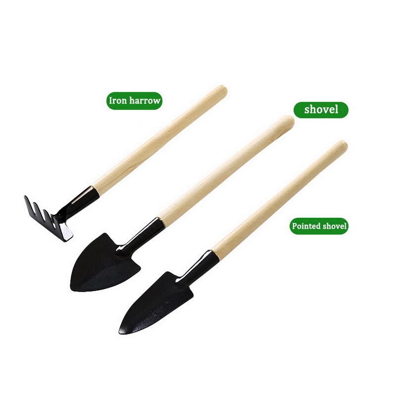 Set de herramientas jardinería madera y metal