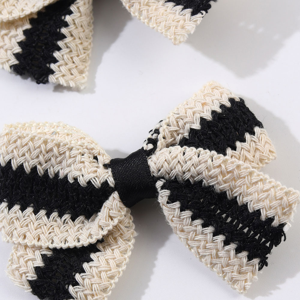 Pinza para el pelo con lazo de punto para niña, pasadores de horquilla con lazo clásico en blanco y negro, 2 piezas, accesorios para el cabello