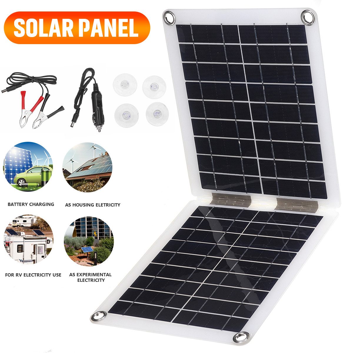 Foldable Solar Panel USB Quick Battery Charger Kit 10/20/30/40/50A Solar Controller 100W Waterproof Solar Cell for Car Yacht RV