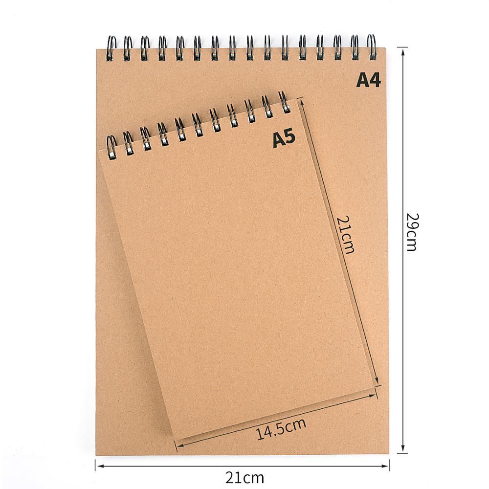 A4/A5 30 Sheets Sketch Book 160GSM Paper Spiral Binding Sketchbook For Student Watercolor Pencil Drawing Painting Art Supplies