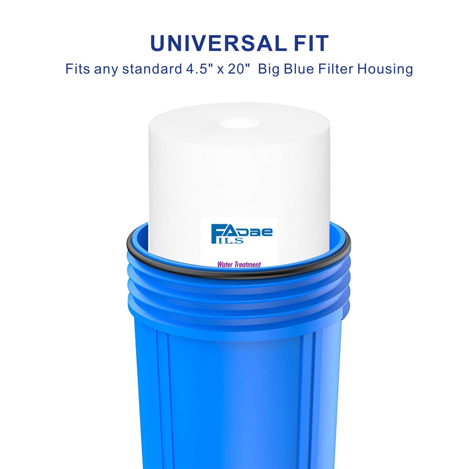 Universal 20-Inch Big Blue Sediment Filter Cartridges 20&quot; x 4.5&quot; Whole House PP Spun Water Filters 5 Micron - 1 PACK