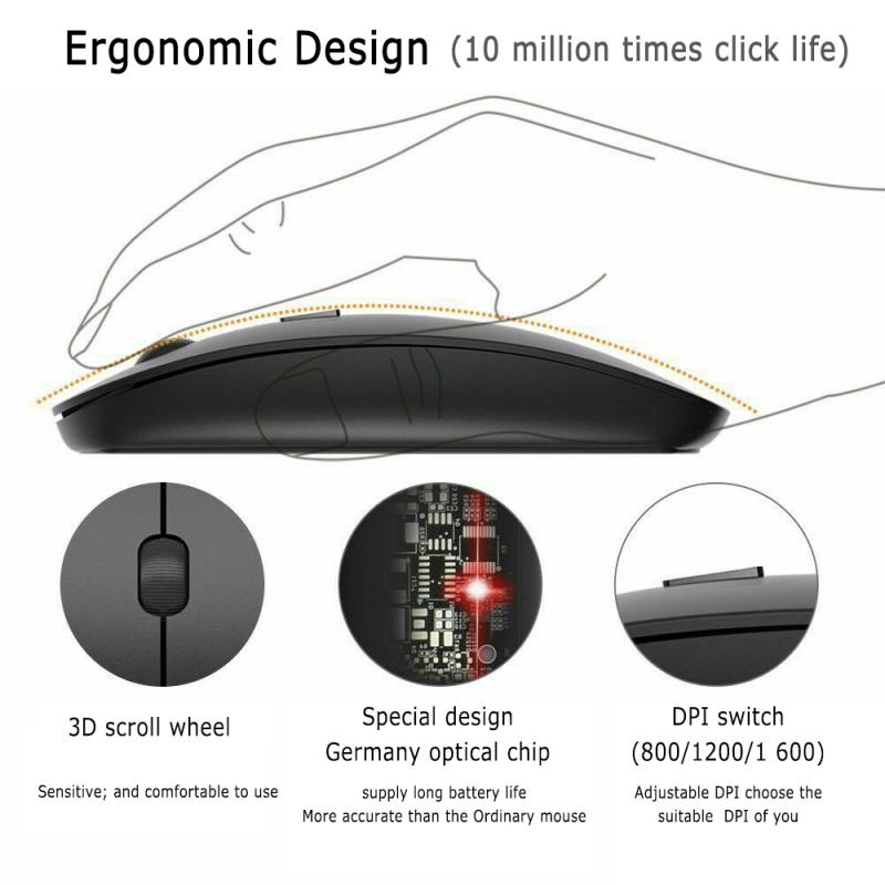 2.4G Wireless Slim Keyboard and Wireless Mouse Mini Multimedia Keyboard Mouse Combo Set For Notebook Laptop Desktop PC Macbook