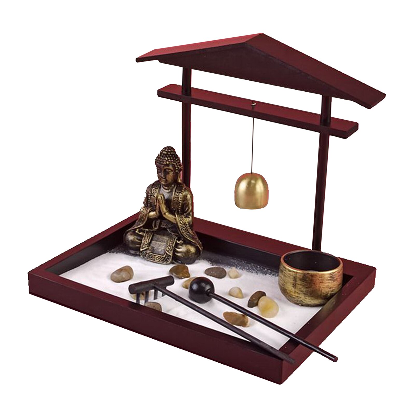 Tabletop Meditation Zen Garden Kit Rock Sand Relaxation Garden Desktop Decor for Friends