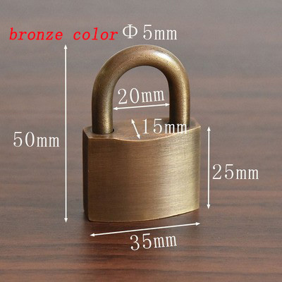 Solid Brass Padlock Multifunctional Door Lock Safety Waterproof Antirust Never Rust Security Outdoor Pure Copper Lock: WHITE