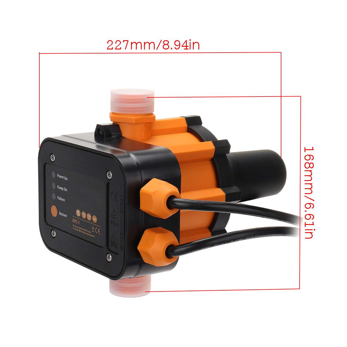 Electric Automatic Water Pump Switch Control Pressure Controller 110V-240V 10Bar Adjustable Pressure Controller Switch Pumps