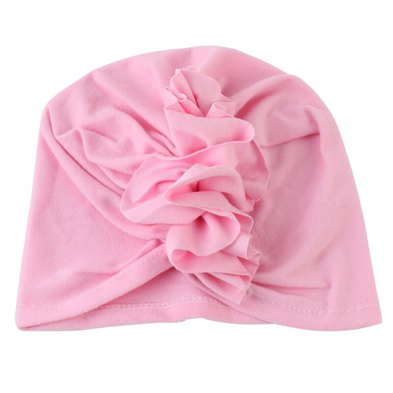 1pc Baby Girls Headband Flower Baby Hat Newborn Elastic Baby Turban Hats For Girls Cotton Infant Beanie Cap: 07