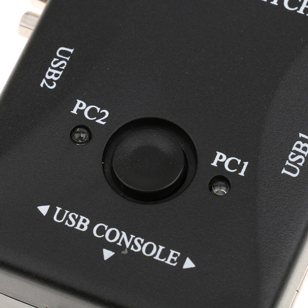 Dual Port USB 2.0 Monitor VGA KVM Switch Box For PC Keyboard Mouse Connector