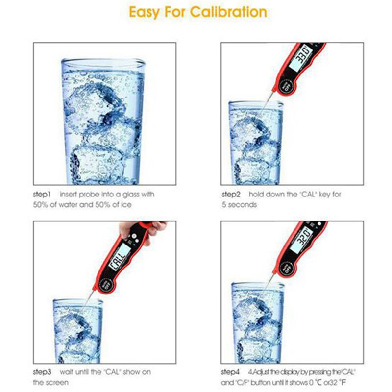 2 Pack Instant Read Meat Thermometer,Digital Kitchen Cooking Thermometer with Foldable Probe For Fry BBQ Grill