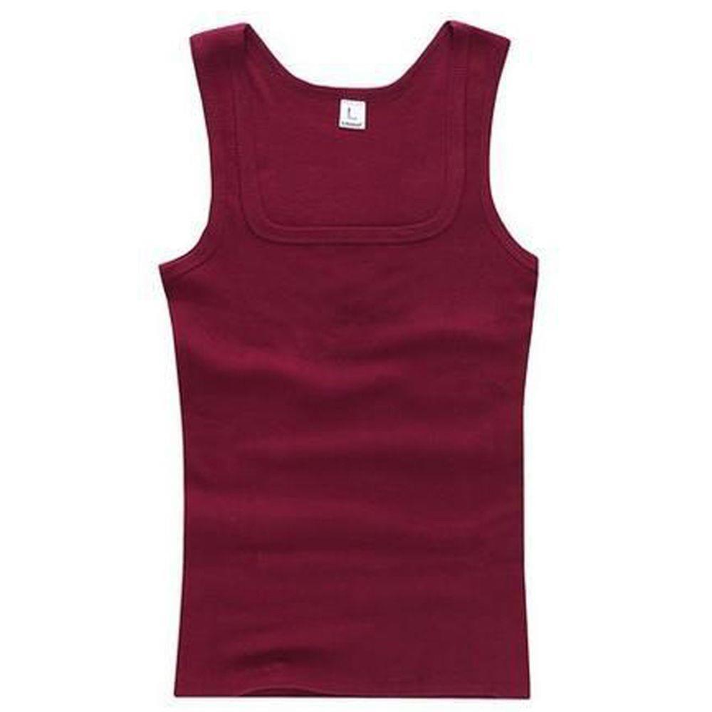 HEIßER Sommer Plus Größe Männliche Kleidung Tank Tops 100% Reine Baumwolle Ärmelloses Fitness T-shirt Elastische Bodybuilding Weste Für Männer Frauen: XXL / Burgunderrot