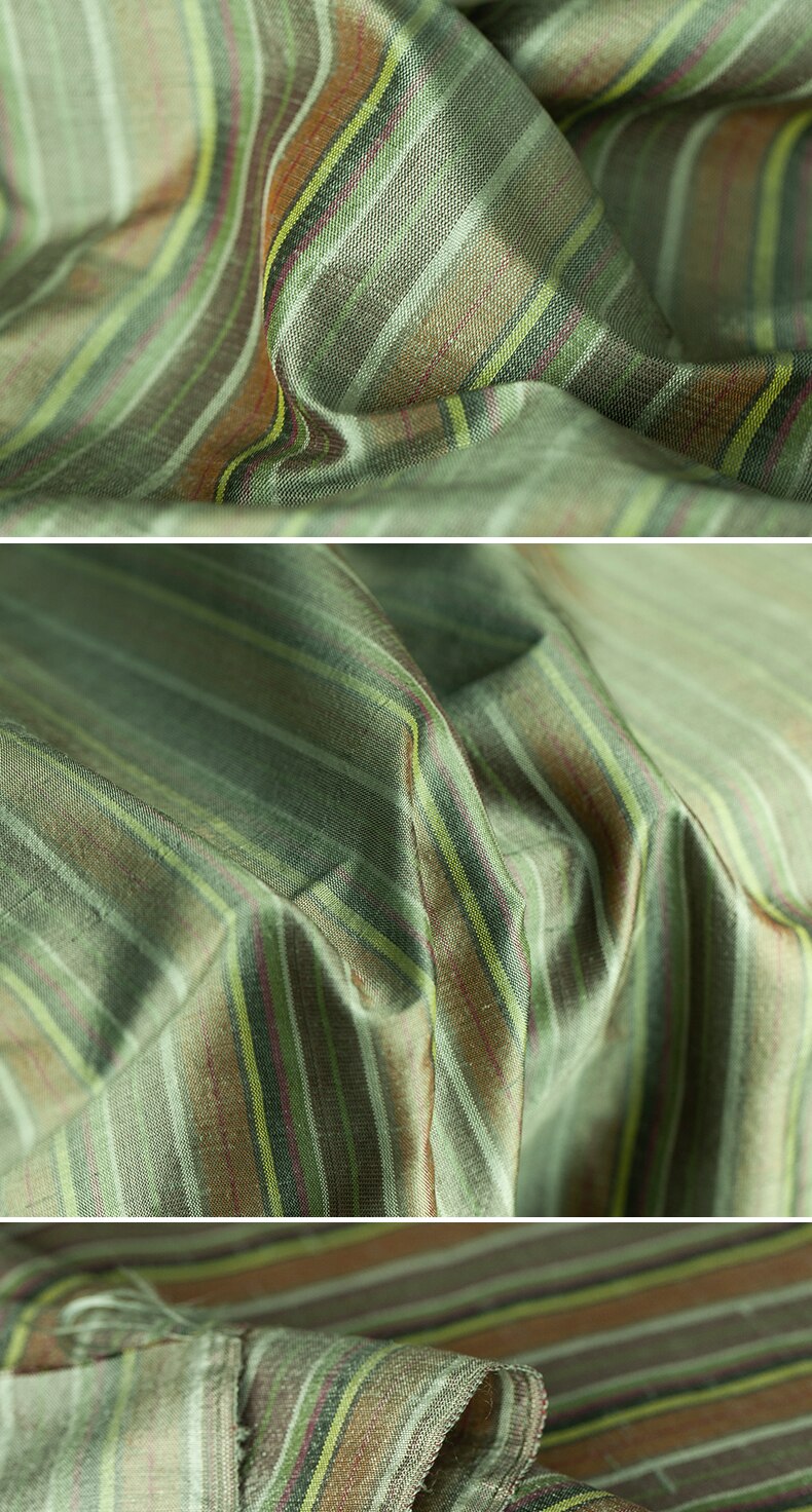 Skrædderbutik dupion stribe silke flerfarvet stiv dobbelt paladsknude farvefarvet stribet til pude thai råsilke shantung silke