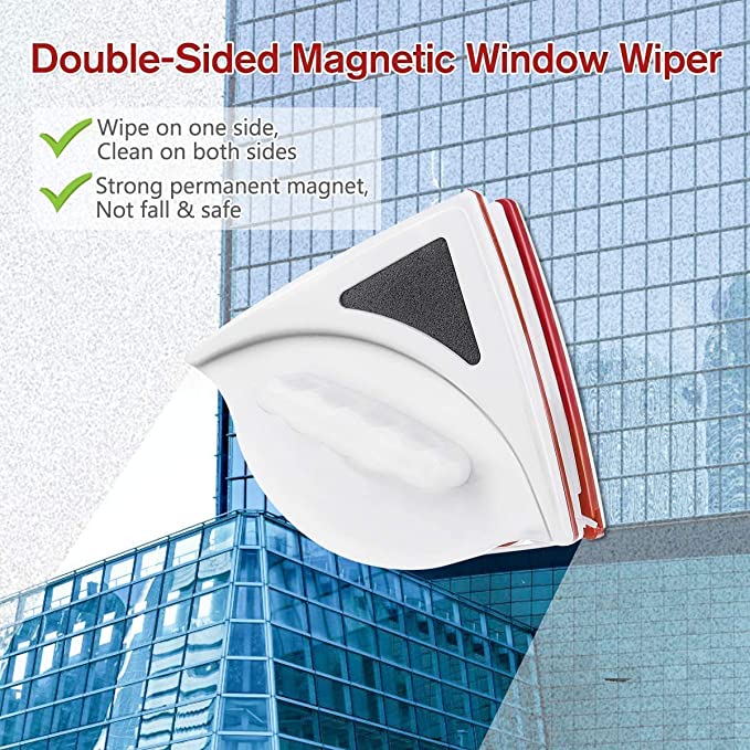 Magnetische raamwisser, glasreiniger, borstel, dubbelzijdige magnetische borstel, raamborstel voor het wassen van huishoudelijk schoonmaakgereedschap