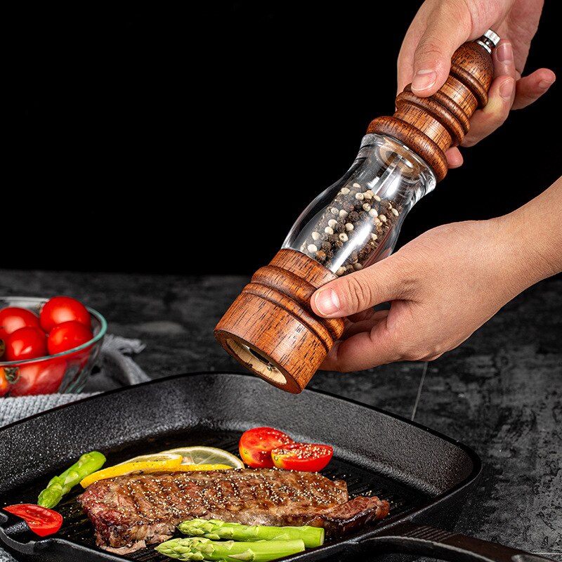 Wood Pepper Mill and Salt Shaker Set, Kitchen Gadgets