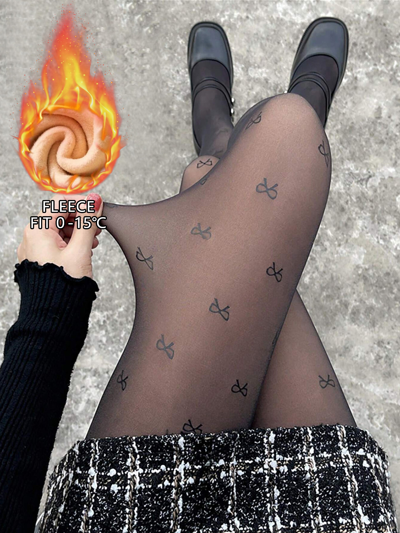 Frauen Vlies Strumpfhosen Frau Warme Winter Strumpfhosen sexy Transluzente Strümpfe Thermische Elastizität Panty Gamaschen Weibliche: L / Grün