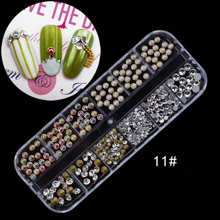 Crystal Kleurrijke Steentjes 3D Nail Art Decor Glitter Gem Stones Manicure Art Decorations Goud Zilver Strass: 11