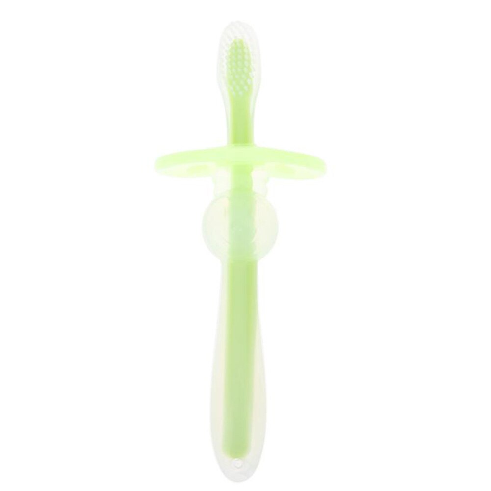 Cepillos dentales de entrenamiento de silicona suave para chico, cepillo Dental para cuidado bucal, cepillo Dental para bebé, cepillo de dientes infantil, artículos para bebés: green