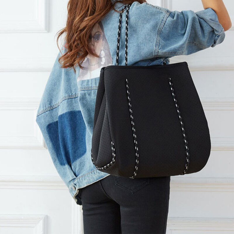 Femmes Pratique Néoprène Sac De Plage En Plein Air En Néoprène Sac À Main Grande Capacité Décontracté Sac À Bandoulière De Maman Sac Sacs Composites