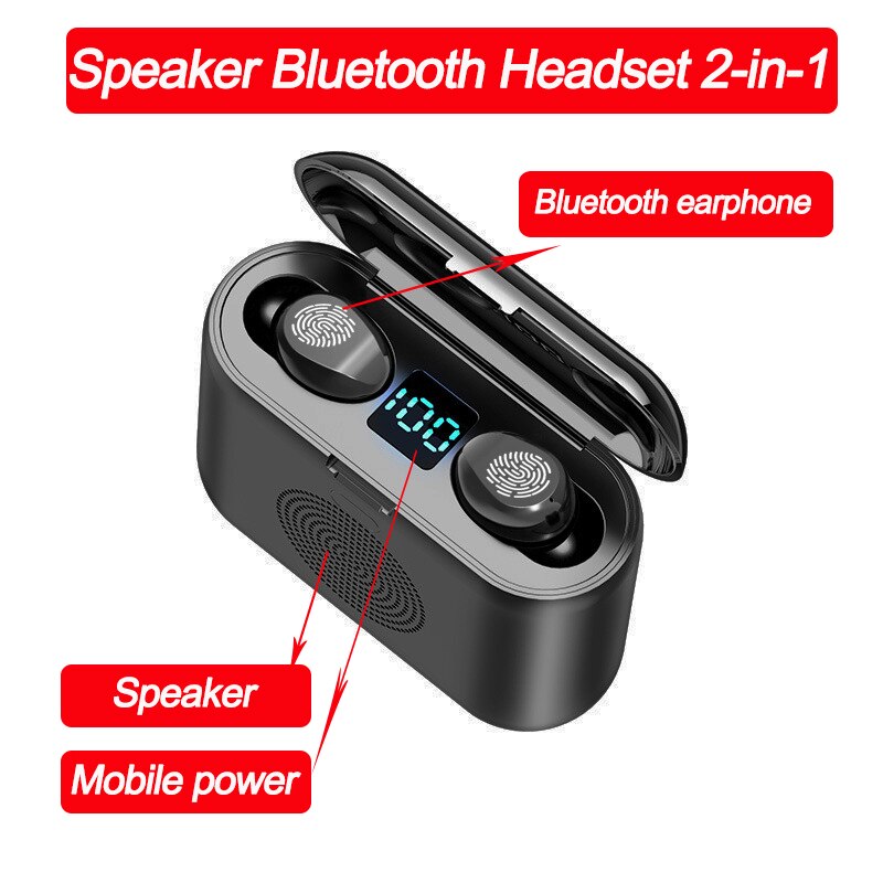 Amio F9 Mini Bluetooth Speaker Portable Wireless Speaker Sound System With Bluetooth headset and 2000mAh mobile power